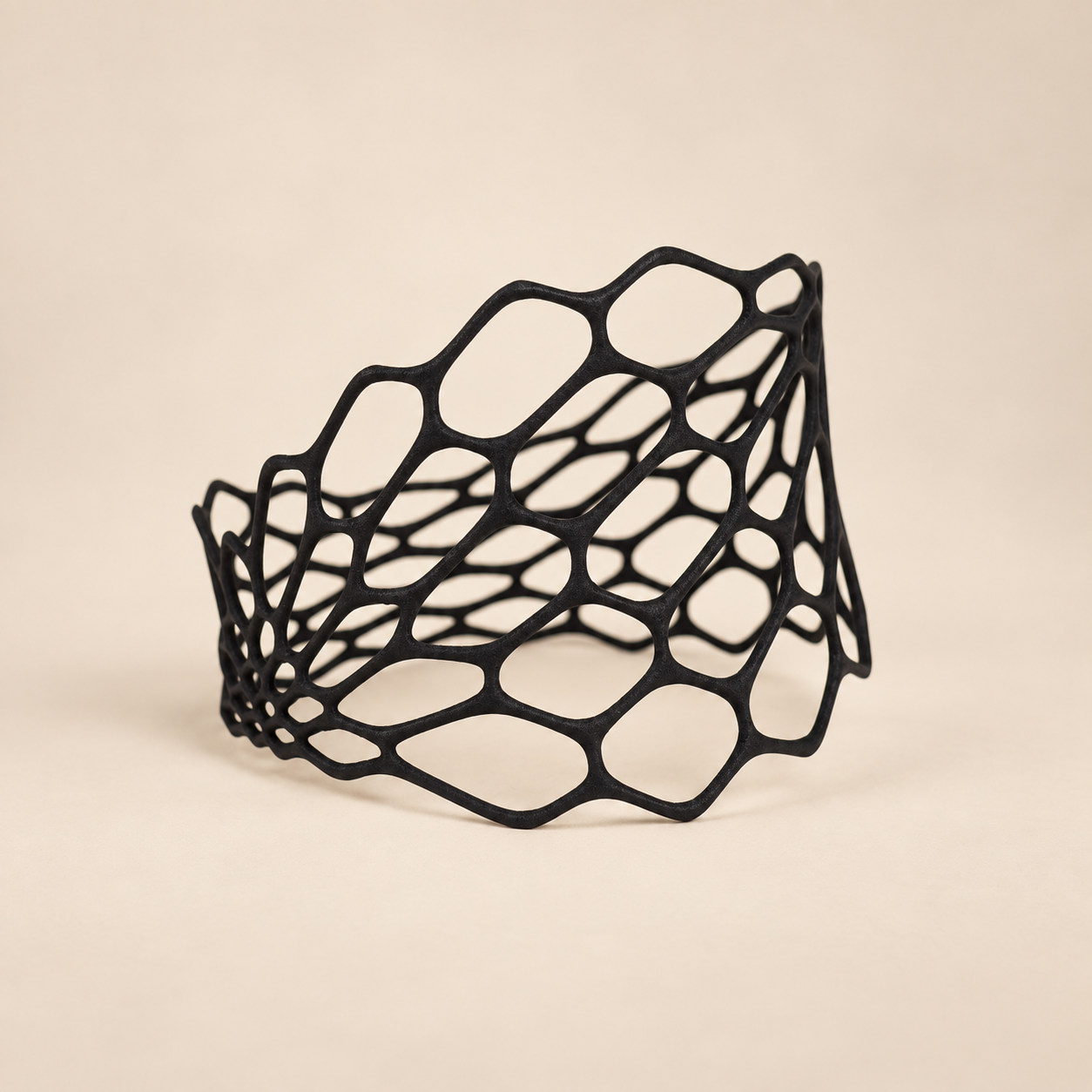 Bracelet Radiolaria noir, impression 3D SLS