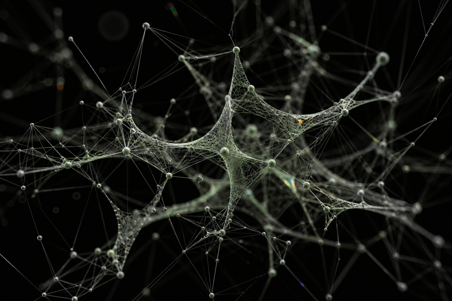Réseau morphogénétique de nœuds et filaments
