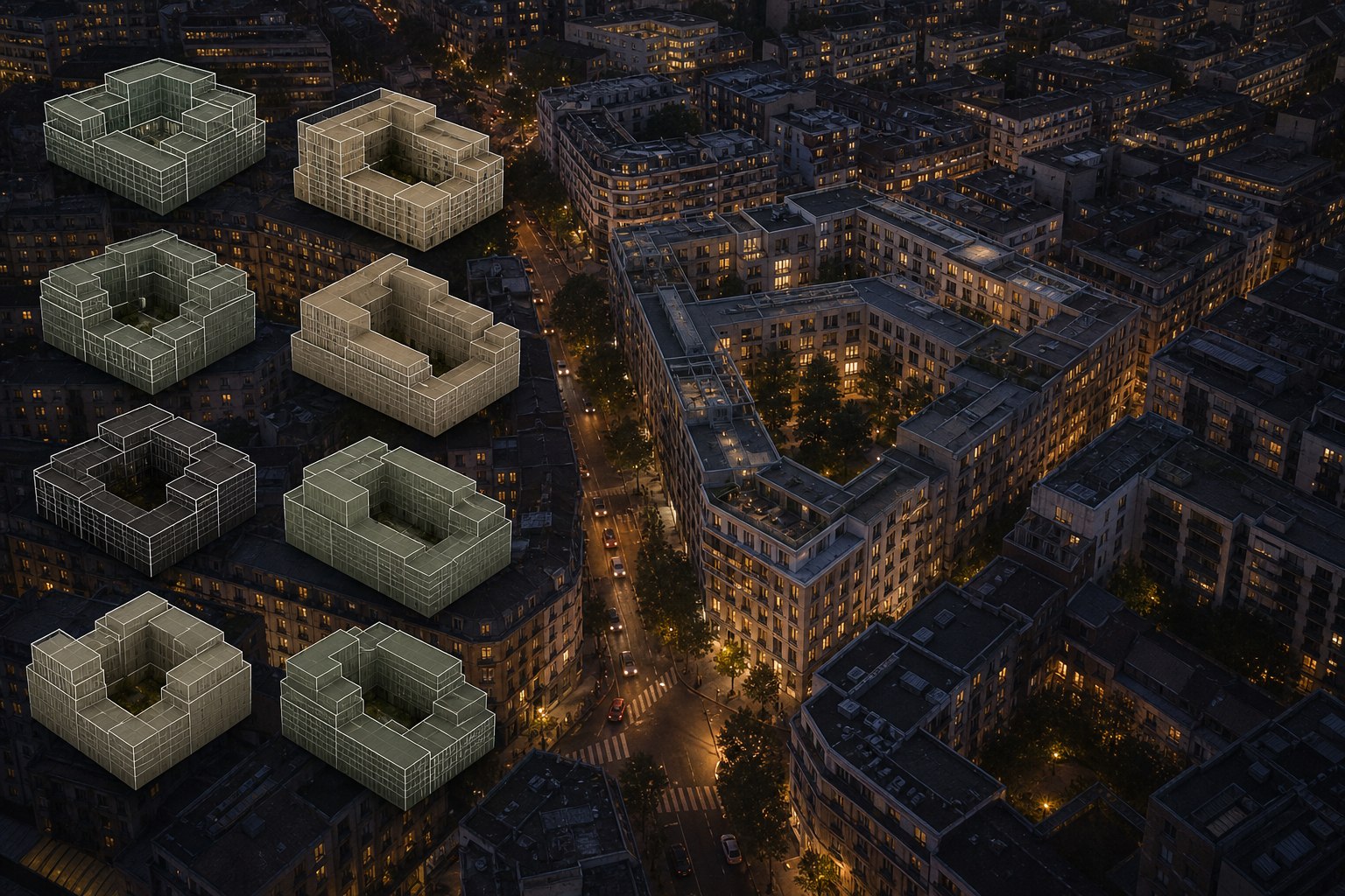 Visuel temporaire — îlot urbain et variantes morphologiques