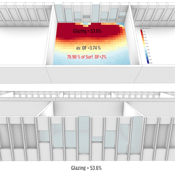 Recherche de configurations de façade pour la lumière naturelle