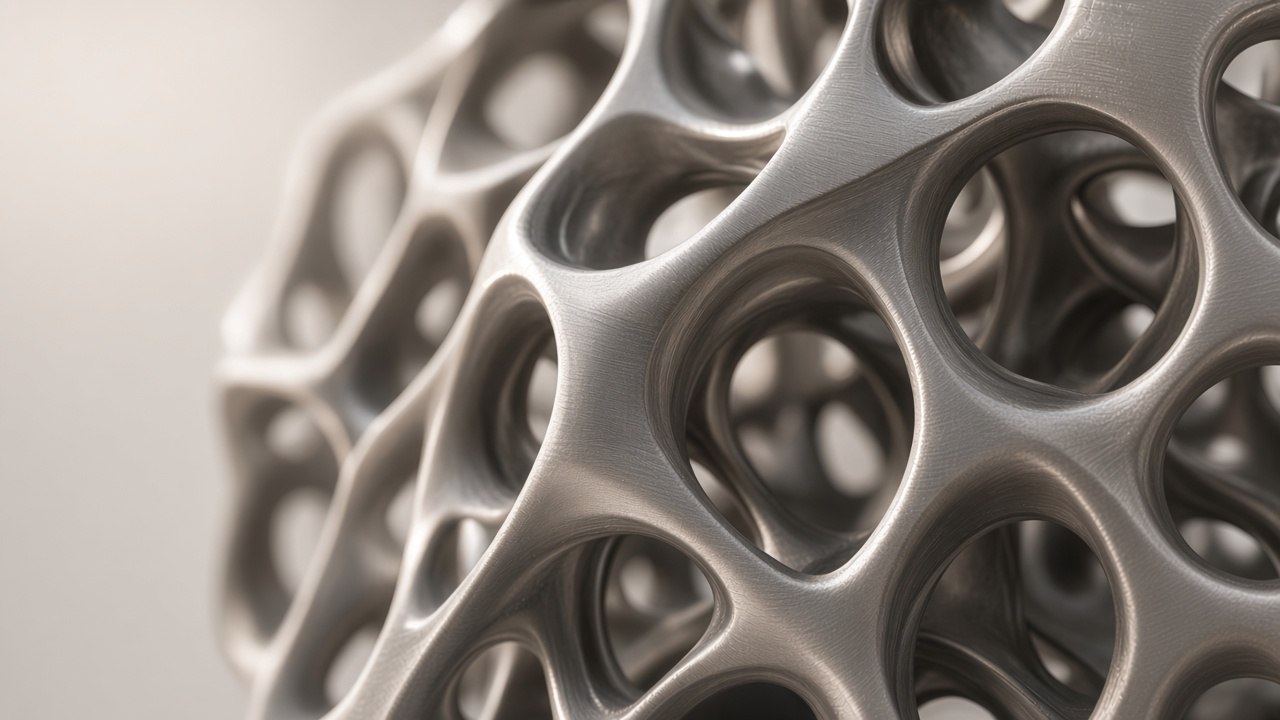 Détail temporaire d’une structure lattice métallique